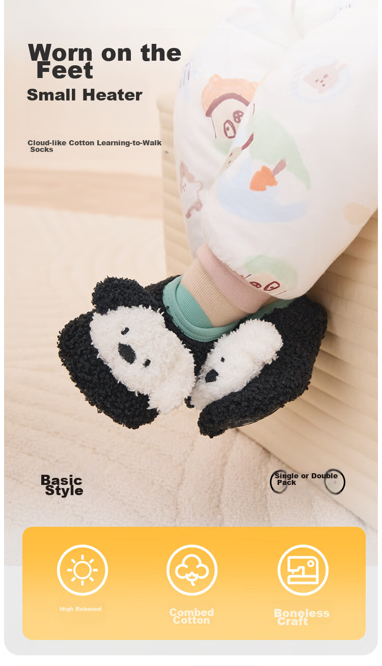 BALABALA Baby Floor Socks, Non-Slip, Glue-Dotted, Winter Fleece-Lined, Infant Warm Socks, Toddler Walking Socks, 209425172203 2