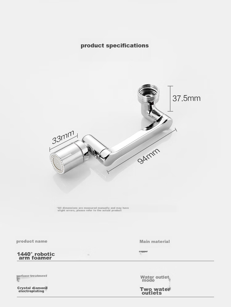 JD Original 1440° Mechanical Arm Faucet Sprayer with Filter, Rotating Mechanical Arm Filter Anti-Splash Spout for Kitche 13