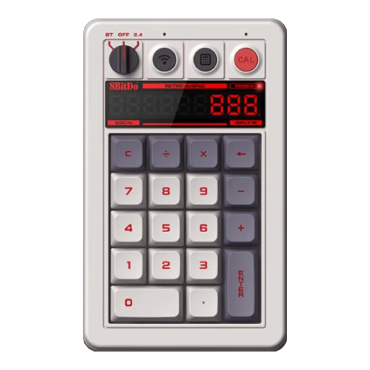 8BitDo Retro18 Digital Keyboard, Compact Mechanical Keyboard, Retro Classic Wireless Office Three-Mode Bluetooth Wired PC Computer Android