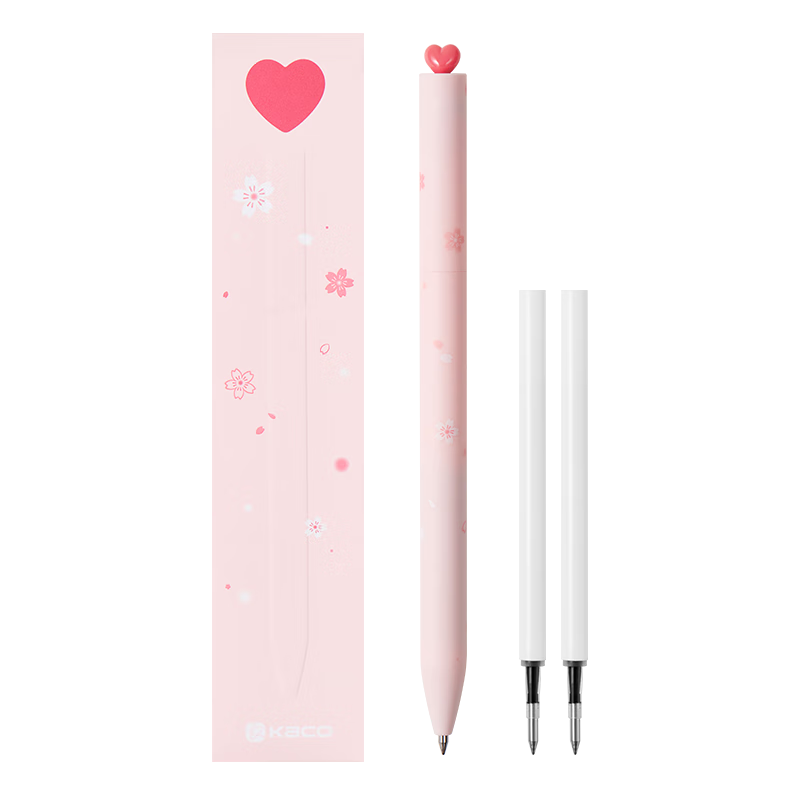 KACO Chuxin Cherry Blossom Stationery Gel Pen, High-Quality Quick-Drying 0.5mm Black Bullet Tip Student Signature Pen for Exams And Practice Writing