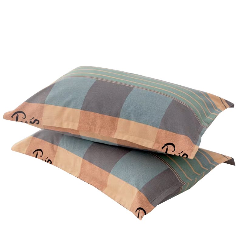 AVIVI Coarse Cotton Pillowcase, Summer Cooling Mat Pillowcase, One Pair Set, Saina Style, 48*74cm