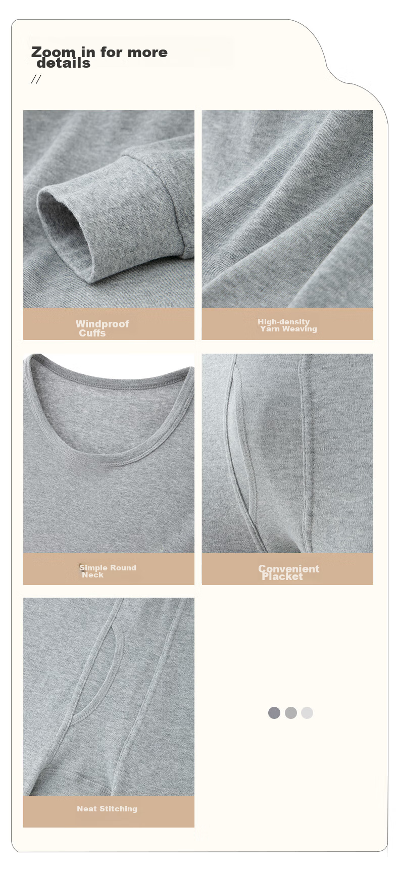 Yiershuang [100% Cotton] Autumn And Winter Thermal Underwear Set, 40s Men's Slim-Fit Base Layer Top And Bottom 15