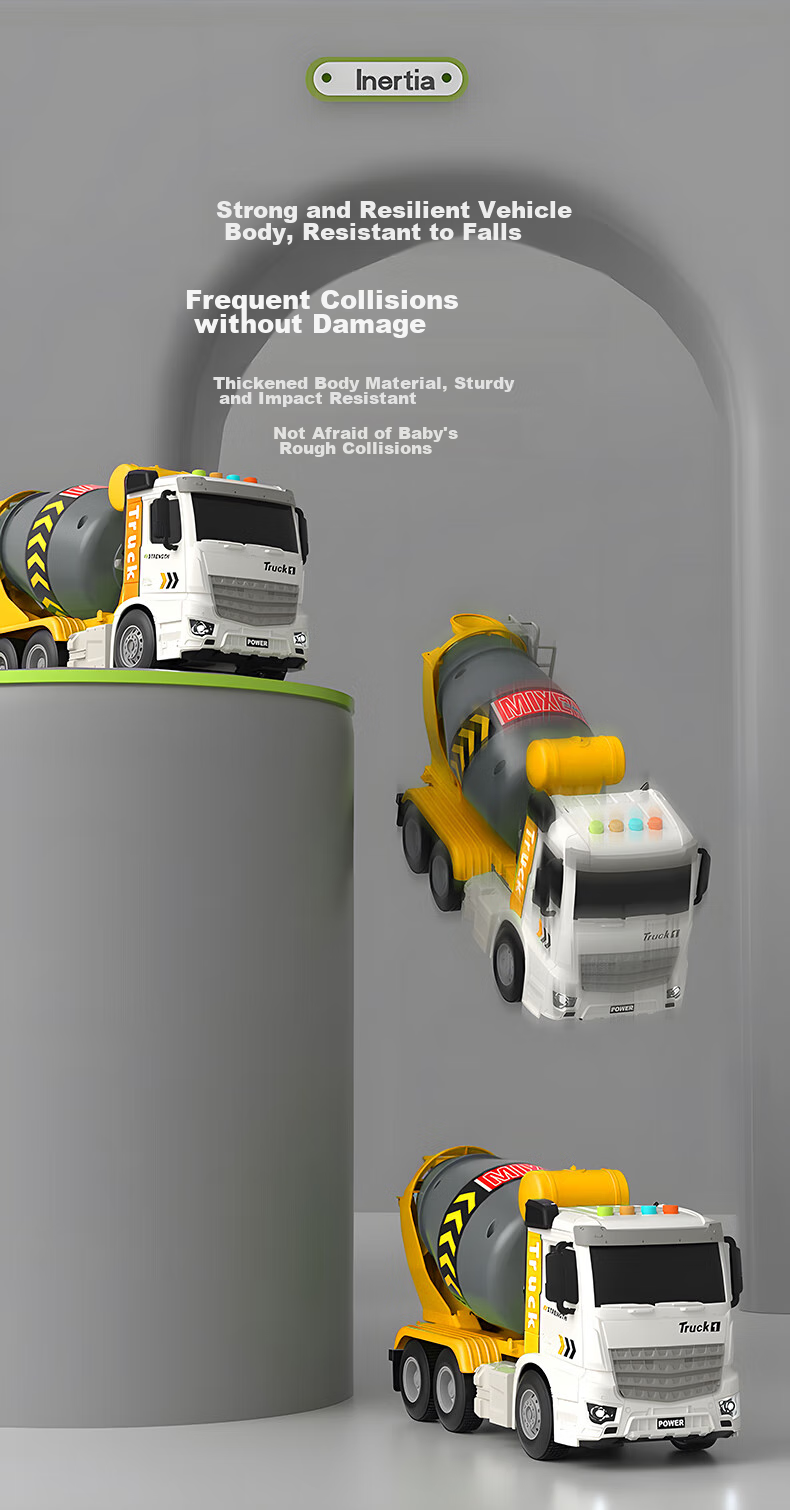 Cawndilla Families Large Children's Mixing Truck Toy Car Model Construction Vehicle for Boys And Girls, Birthday Gift 6