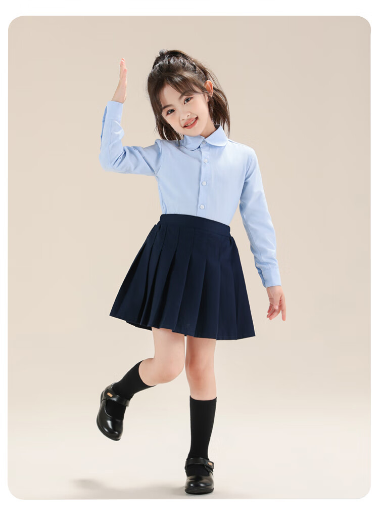 Yinuofang Children's White Long-Sleeve Shirt School Uniform Undershirt for Girls: White Long-Sleeve 170CM 15