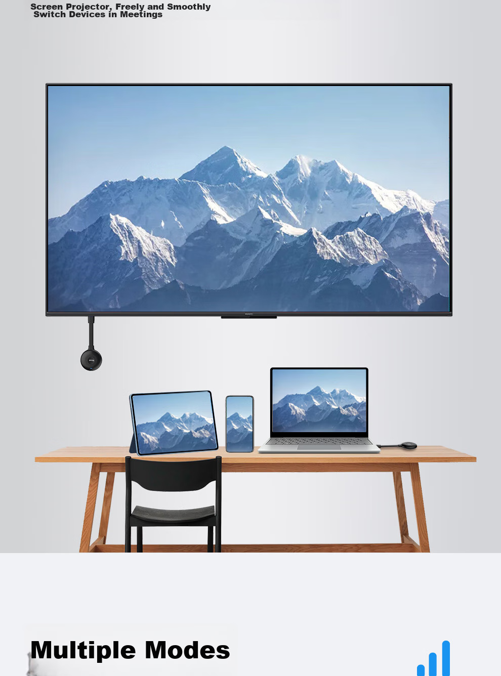 BOEGAM Wireless HDMI Screen Mirroring Receiver for Mobile Phones Home Use HD Audio Video Live Streaming Compatible with Apple Android Huawei Xiaomi Phones TV Projector BG-1S 8