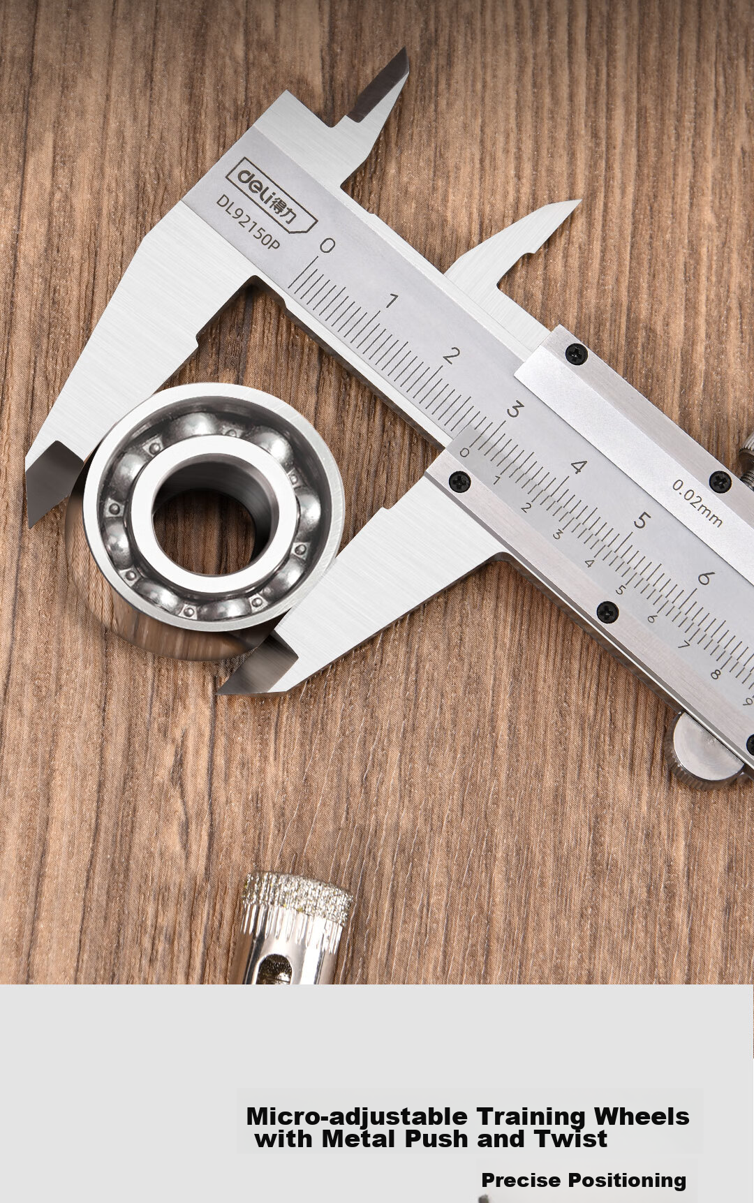 Deli Professional Precision Vernier Caliper High Accuracy Stainless Steel Mechanical Caliper 0-200mm Compliant with National Standards 8