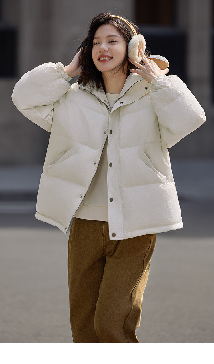 Dme [Light Warm Winter] Vintage Stand Collar 90% Duck Down Jacket for Petite Women, Warm Coat for Winter 17