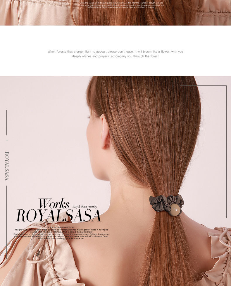 Royal Sasa Hair Accessories Gentle 3-Piece Set: Hair Ties, Rubber Bands, Headbands, Elastic Hair Bands, High-Elasticity Hair Flowers 3
