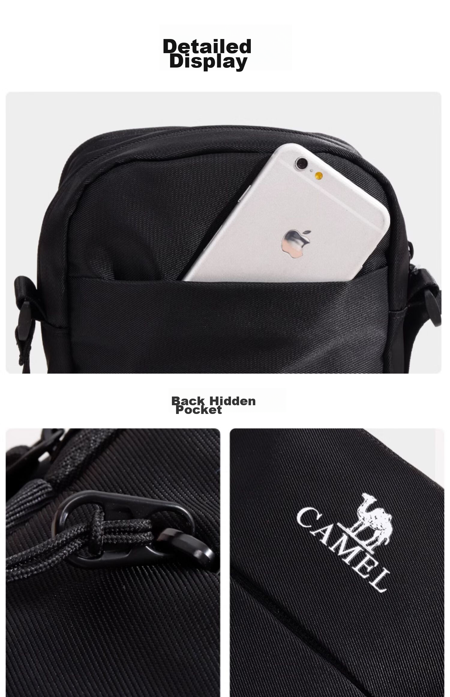 CAMEL Outdoor Sports Shoulder Bag for Men And Women, Crossbody Bag, Fitness Small Bag, Casual Messenger Bag, Single Shoulder Backpack 573C165029 9