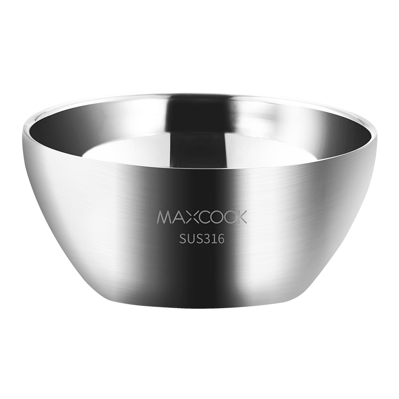 MAXCOOK 316 Stainless Steel Bowl, Double-Layer Insulated Soup Bowl, Dishwasher Safe, Tableware Noodle Bowl 15cm MCWA9600