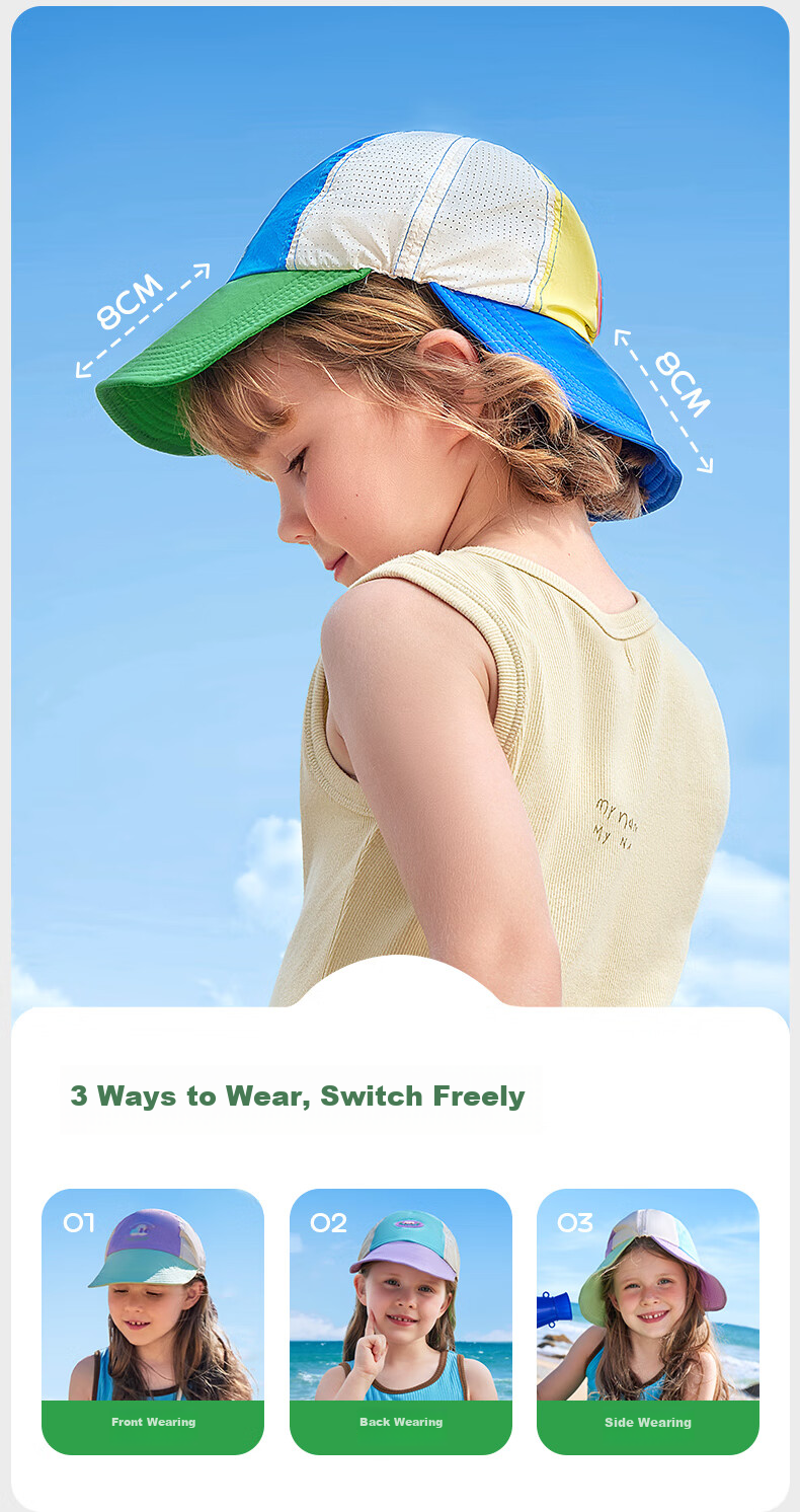 Kocotreekk Kids Convertible Double Brim Sun Hat Spring Summer Baby Baseball Cap Duckbill Cap 21