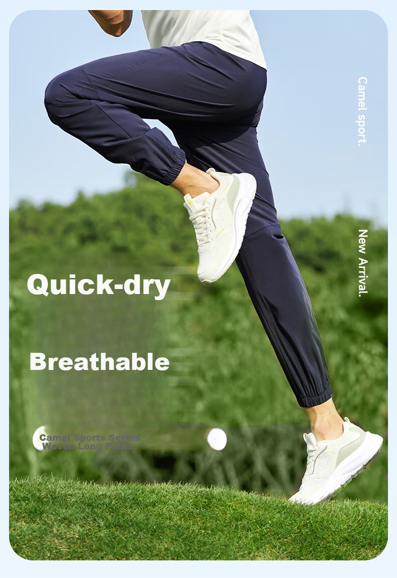 CAMEL Quick-Dry Sports Pants for Men, Long Trousers, New Summer Style, Outdoor Sports Running Training, Lightweight Breathable Casual Pants 1