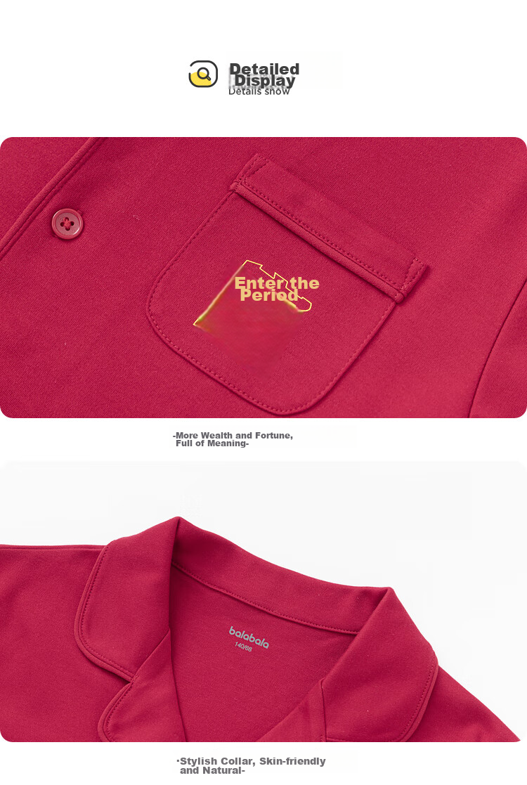 BALABALA Children's Pajama Set, Boys And Girls Home Wear, Zodiac Year Red Snake Year, 208125171205 25