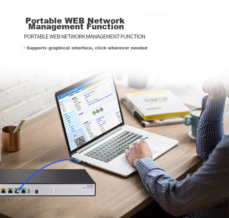 H3C ER3260G3 Dual-WAN + 4LAN Gigabit Enterprise-Grade Wired Router, 200-300 Units Per Machine, Internet Behavior Management, Fanless Cooling, AP Manager 7