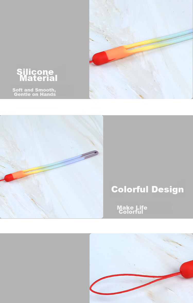 ESCASE Phone Lanyard Wrist Strap Camera Short Cord Wallet USB Drive Key ID Pendant Suitable for Apple 16 Pro Huawei Mate 70 Pro Silicone Soft Version Rainbow Color ES-XS2 5