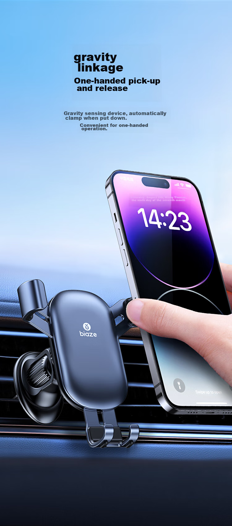 BIAZE Car Phone Holder, Car Navigation Vent Mount, Car Accessory, Interior Decoration Accessory, Automotive Product 6