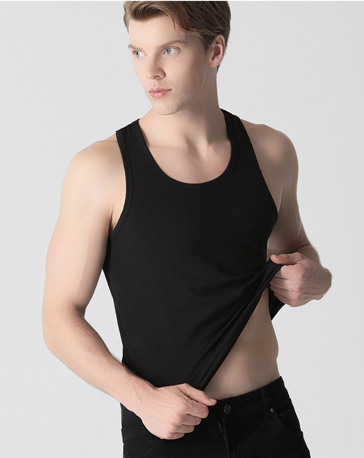 Hengyuanxiang 100% Cotton Sleeveless Men's Sports Sweat-Absorbing Breathable Fitness Base Layer Tank Top Plus Size 7