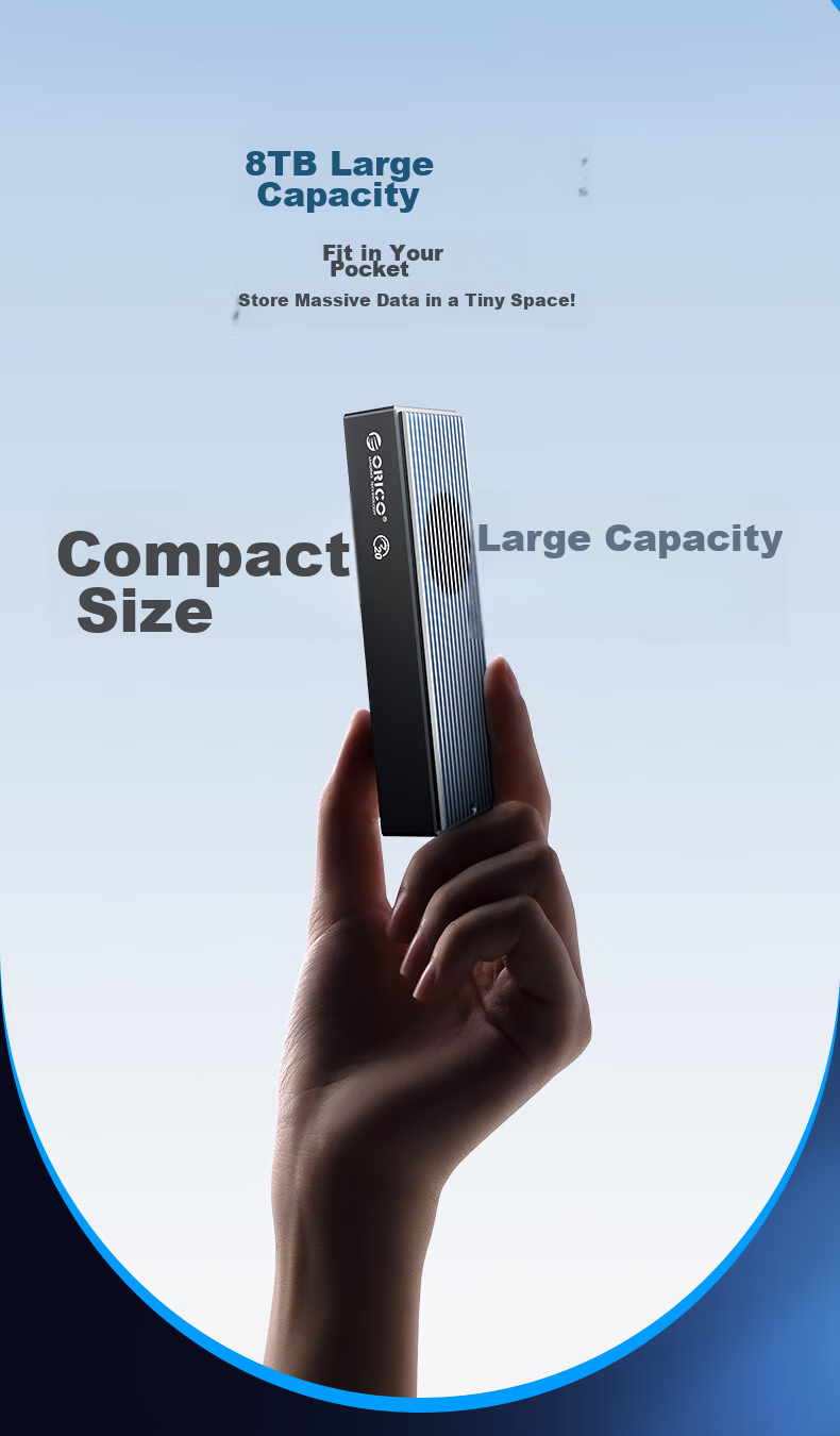 ORICO M.2 NVMe SSD Enclosure, 20Gbps USB3.2, Built-In Fan Cooling, Compatible with Apple Phones And Laptops, External SSD Portable Hard Drive Enclosure, M2PVC3-G20 11
