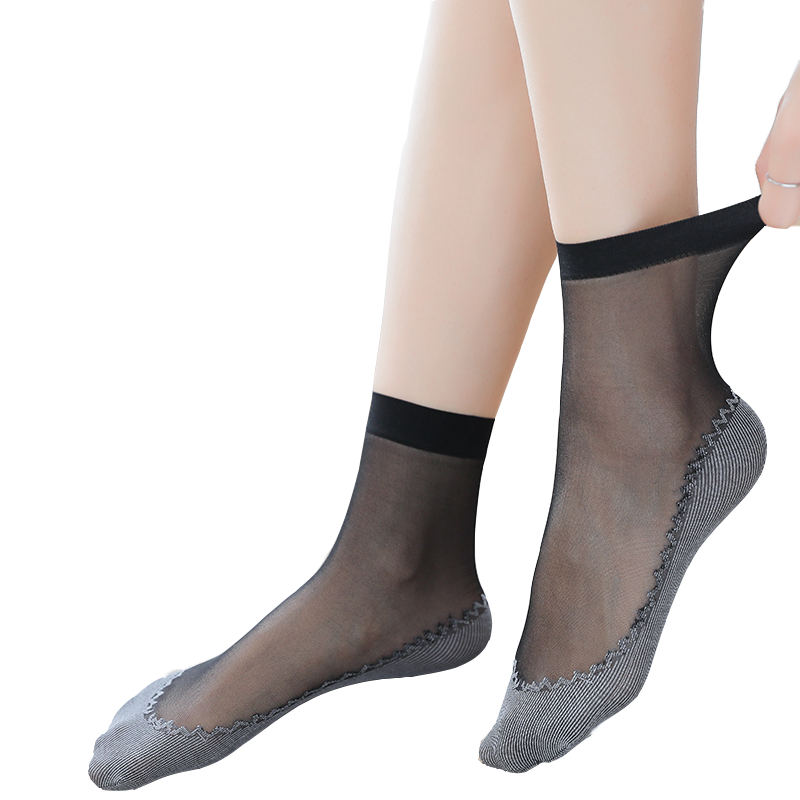 LangSha Women's Non-Slip Ultra-Thin Cotton Bottom Short Socks, 10 Pairs, Durable Black and Nude Colors