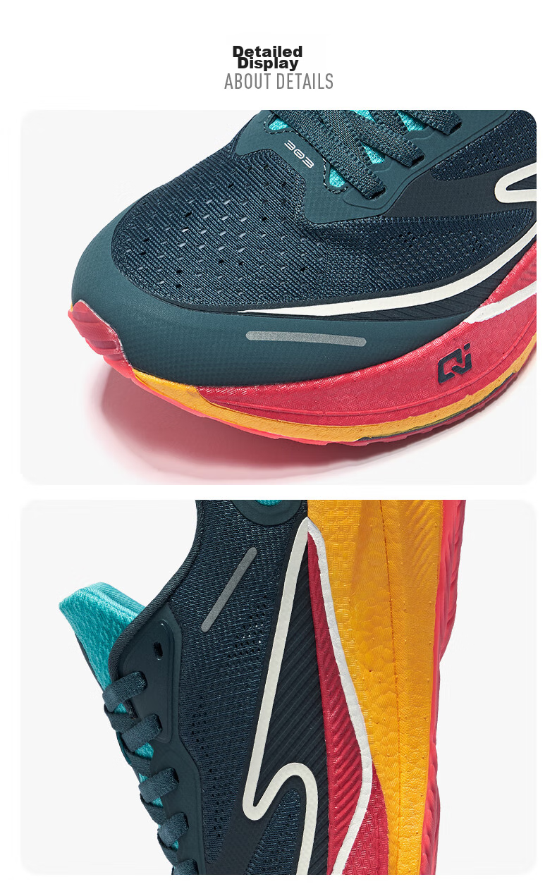 ERKE [Juechen 2.5] Men's Running Shoes, Marathon Shock-Absorbing Sneakers, Non-Slip Wear-Resistant Athletic Shoes for Me 27