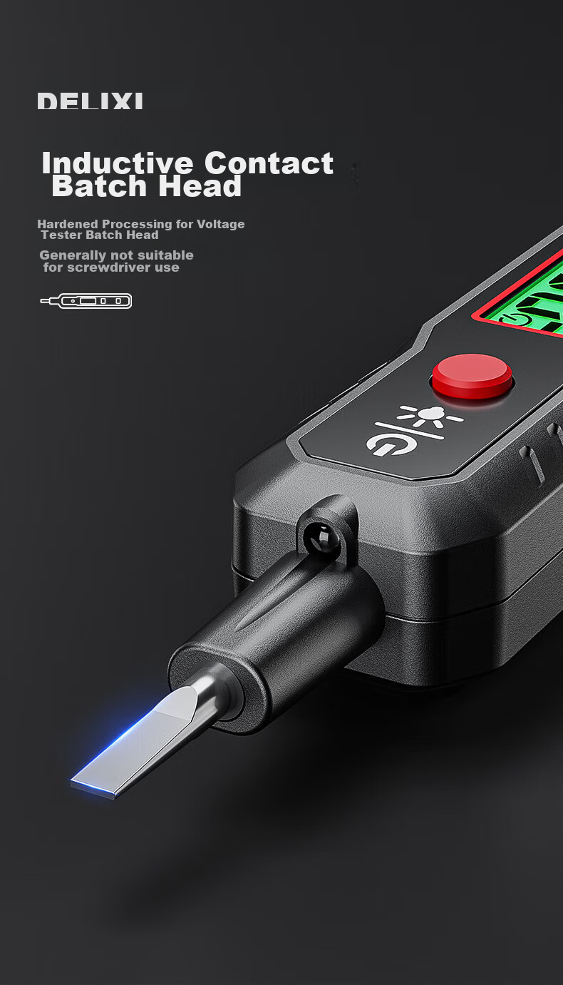 Delixi Electric Pen 2897 Smart Voltage Tester Multifunction Wire Break Detection Digital Display Electrician Induction Test Pen 9