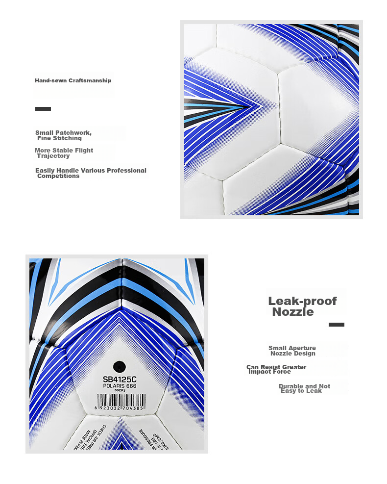 Star Soccer Ball Size 5 for Adults And Youth, Competition Training Standard Ball, Durable PU Hand-Stitched SB4125C 15