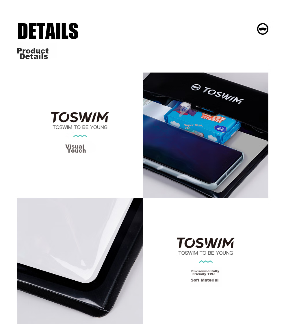 TOSWIM Waterproof Phone Case, Touchscreen Compatible, for Swimming And Underwater Photography, Huawei Apple 14, Transparent Black Fantasy 8