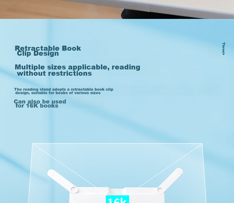 Deli Multifunctional Reading Stand, Extendable Foldable Portable Book Holder, Children's Posture Correction Book Clip, Student Back-To Stationery, Birthday Gift for Boys And Girls 9