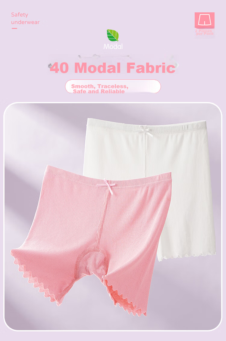 LangSha Children's Underwear, Girls' Safety Shorts, Modal Anti-Chafing Underwear for Girls, Big Kids' Boyshorts, Baby Underwear, Size 160 1