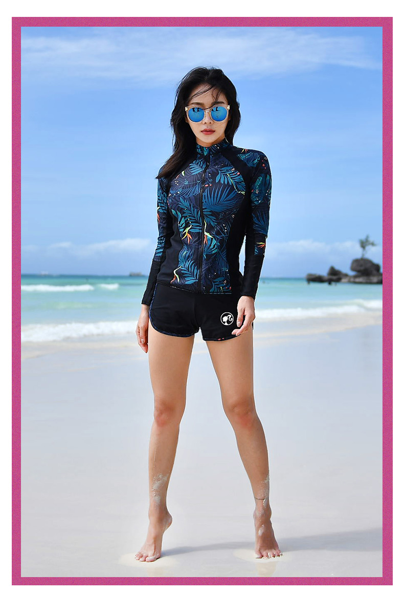 Barbie Couple's Wetsuits, Women's Two-Piece Long-Sleeve Sun Protection Jellyfish Suit, Snorkeling Suit, Surfing Suit Set, Slimming Swimwear 12