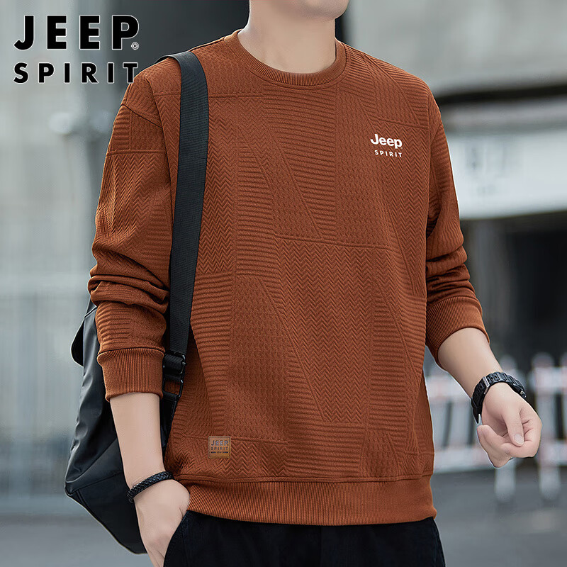 Толстовка JEEP SPIRIT мужская, с вафельной текстурой, длинный рукав, повседневная, трендовая