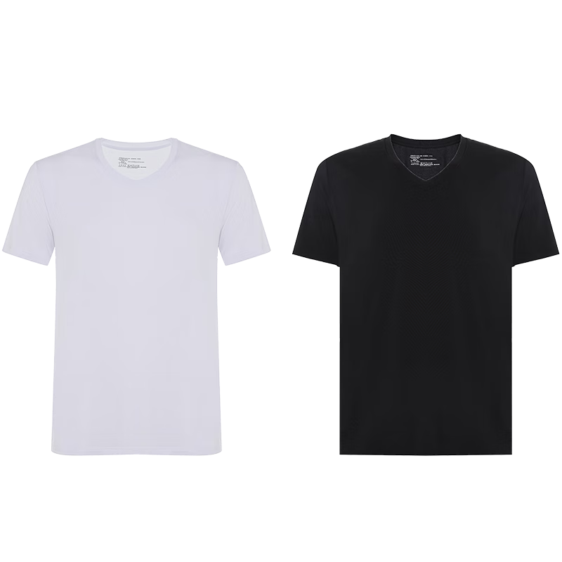 Aimer Men's Modal Short-Sleeve T-Shirt Undershirt [2-Pack], V-Neck Tank Top, White, Size 175