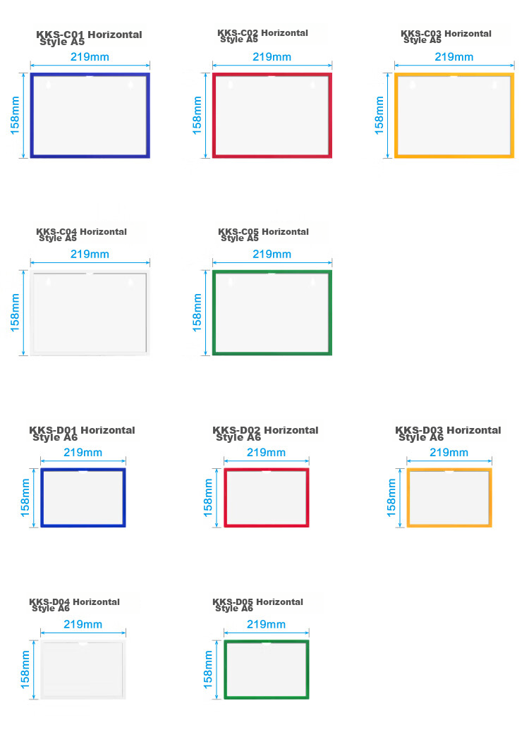 DSB (Disbi) A5 Magnetic Hard Plastic Sleeve Card Holder File Organizer Display Wall File Frame Magnetic File Folder Card Kshi Magnetic Sticker Hard Hanging, Blue, 5-Pack 8