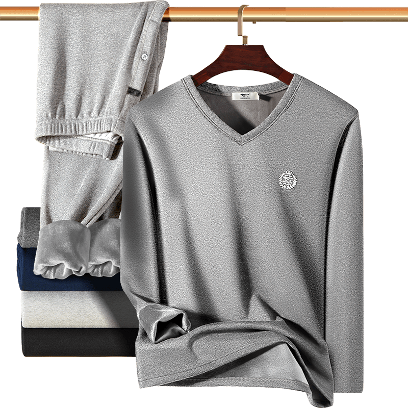 SEPTWOLVES [Upgraded Double Warmth] Fleece-Lined Thermal Underwear for Men, Thickened Tech Comfortable Breathable Autumn And Winter Base Layer Set