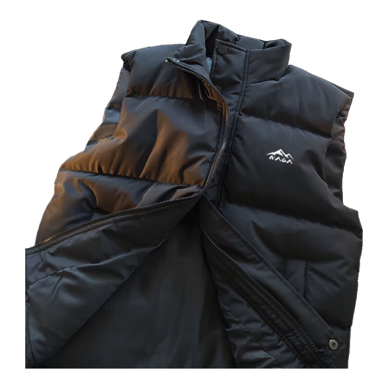 NASA MARVEL Cotton Vest Autumn Winter Men's Sleeveless Thickened Windproof Warm Couple Half Sleeve Jacket Black 4XL