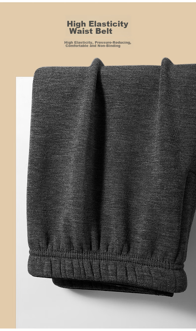 SEPTWOLVES [Mid-High Collar Fleece-Lined] Autumn And Winter Thermal Underwear for Men, Mid-High Collar Fleece-Lined Thickened Cold-Proof Autumn And Winter Thermal Set 18