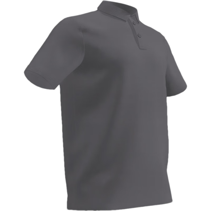 DECATHLON Men's Polo Shirt, Summer Short-Sleeve T-Shirt, Pure Cotton Breathable Solid Color, Dark Gray, 180/100A/L-4216837