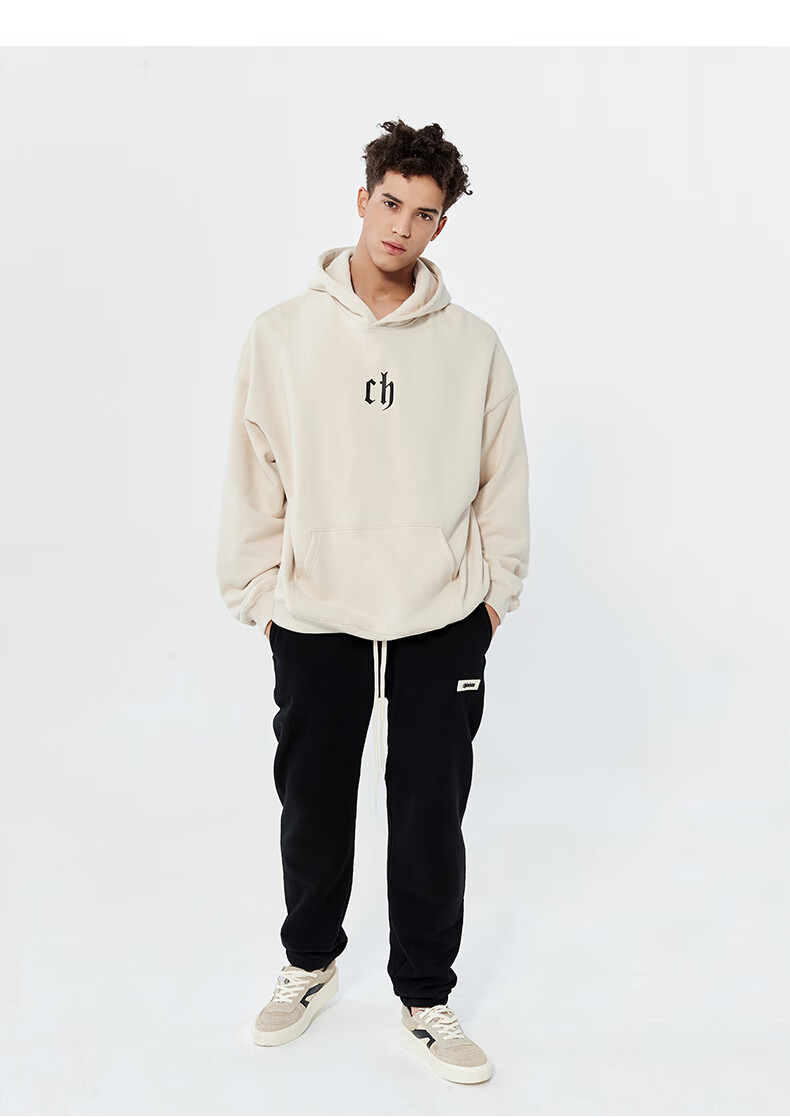 CHINISM CH Sweatshirt for Men, Spring And Autumn Classic Simple Couple's Top, Heavyweight American-Style Hoodie, Sports Casual Pullover Hooded Sweatshirt 20