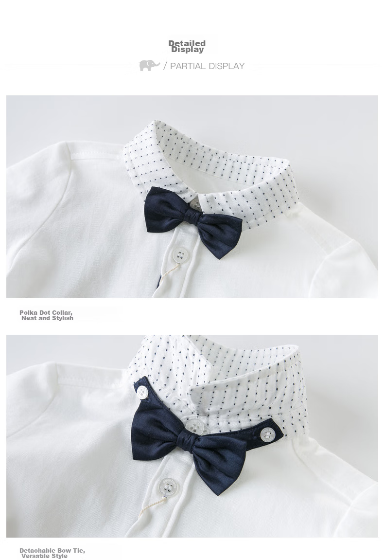DAVE & BELLA Boys' Summer Outfit, Children's First Birthday Party Dress Set, Boy's Performance Clothes, Baby Overalls 4