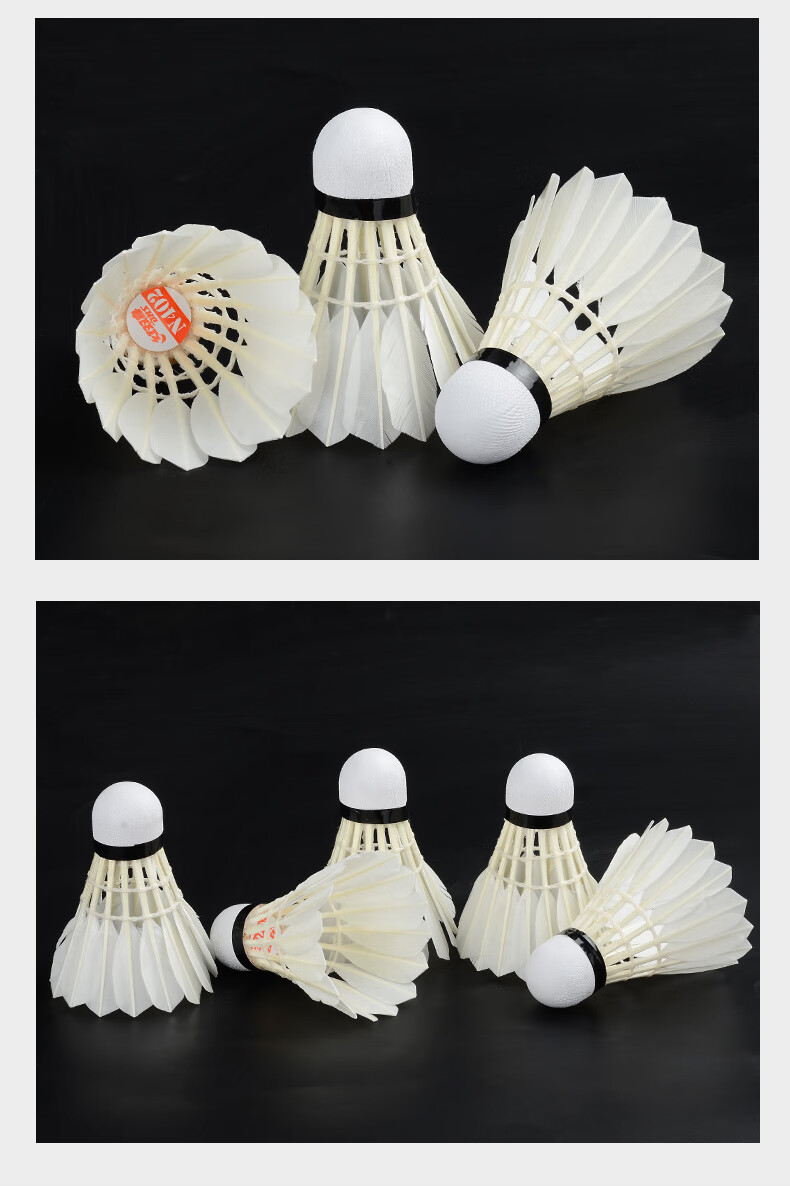 DHS (Jingcang Express Delivery + 12 Pieces) Goose Feather Badminton Shuttlecocks, Durable Flight Stability Training, 03*4 Bucket Package 9