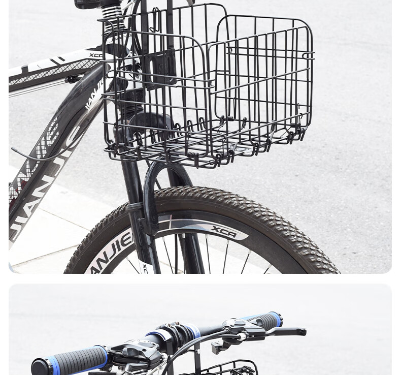 ROGTYO Bicycle Basket, Mountain Bike Front And Rear Basket, Thickened Folding Bike Basket, Bicycle Grocery Basket, Side Hanging Basket 11