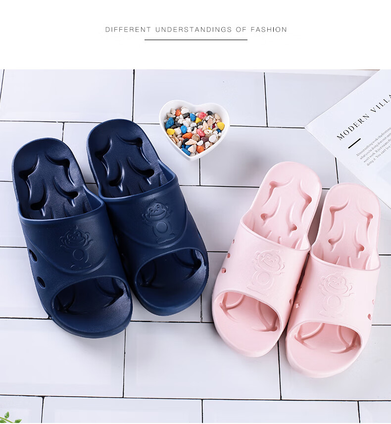 BAIHOU Bathroom Shower Side Drainage Non-Slip Massage Couple Home Use Sandals Children's Khaki 29-30 3