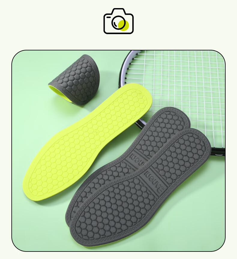 3AnGnI Insoles, Nano Men's Sweat-Absorbing And Odor-Resistant Shoe Inserts, Antibacterial Deodorizing Breathable Moisture-Wicking, 5 Pairs Pack, Mint Style 12