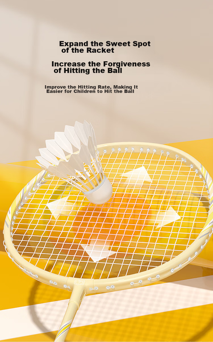 JD Original Iron Alloy Badminton Racket Set, Durable And Easy on Hands, Training Kit for Primary School Students Aged 6-13 4