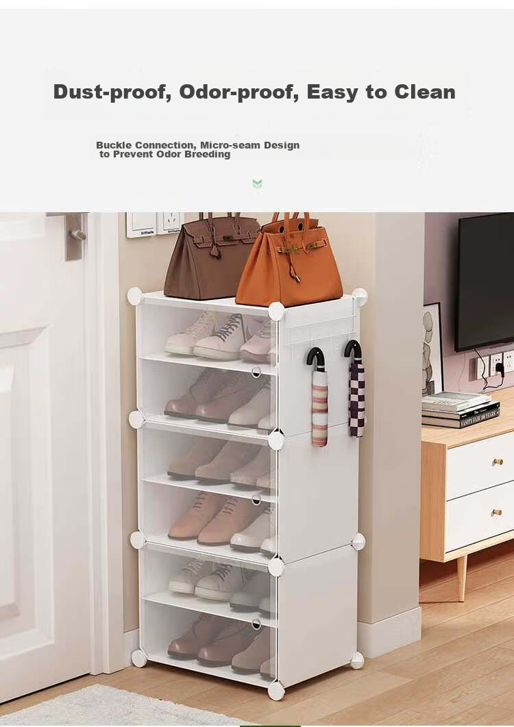 Anerya Ultra-Thin Shoe Cabinet, Entryway Simple Shoe Rack, Multi-Layer Dustproof Storage Shelf, Resin Assembly Cabinet, Single Column Six Layers 5
