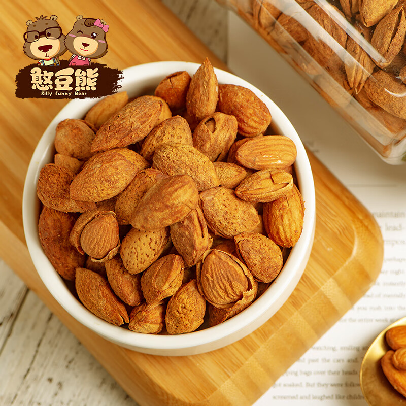 憨豆熊巴旦木400g 休闲零食扁桃仁手剥每日坚果送礼烘焙干果年货送礼