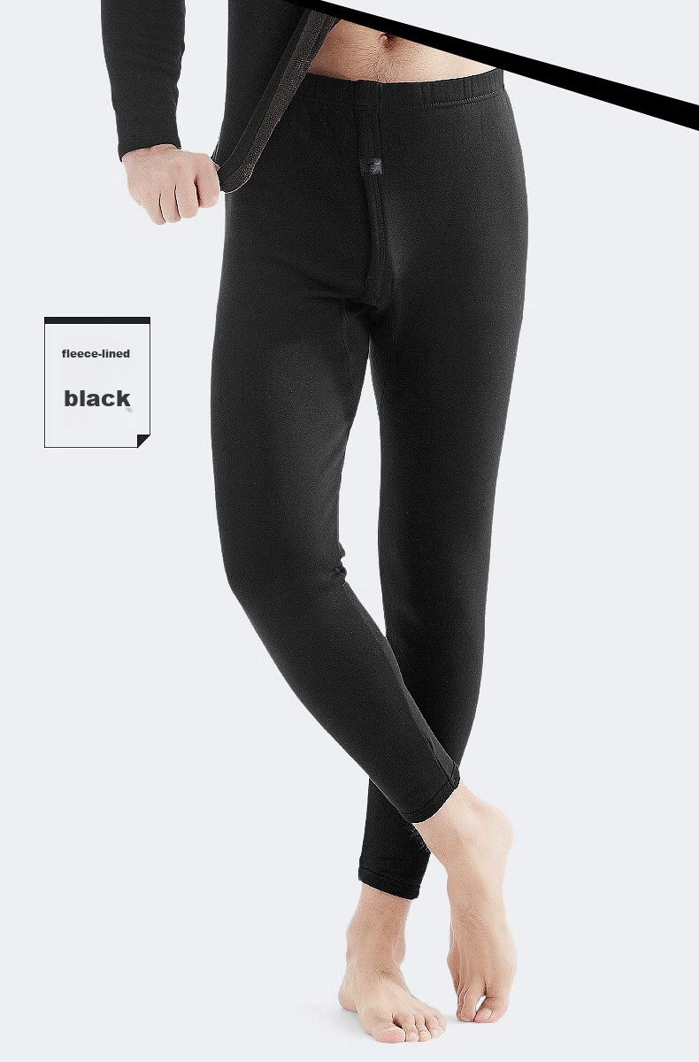 SEPTWOLVES [320g] Fleece-Lined Thermal Pants, Autumn And Winter Thickened Long Johns, Men's Warm Thick Inner Wear Fleece Pants 24
