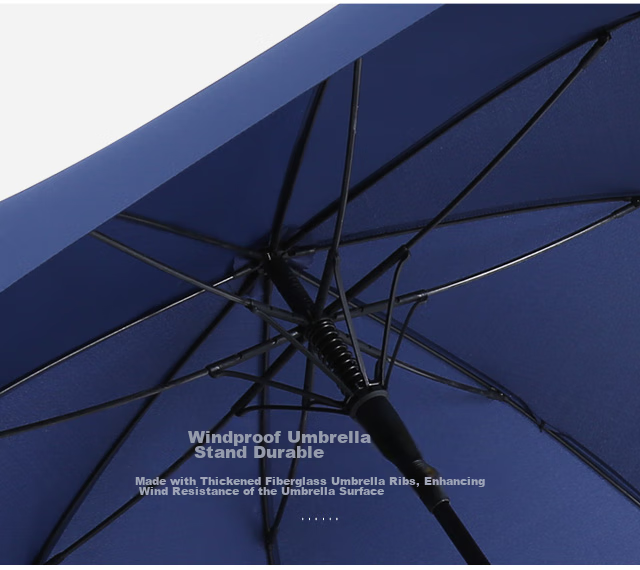 MAYDU Large Straight Handle Umbrella, 1.2 Meters Automatic Opening, Men's Business Umbrella M1125, Black 9