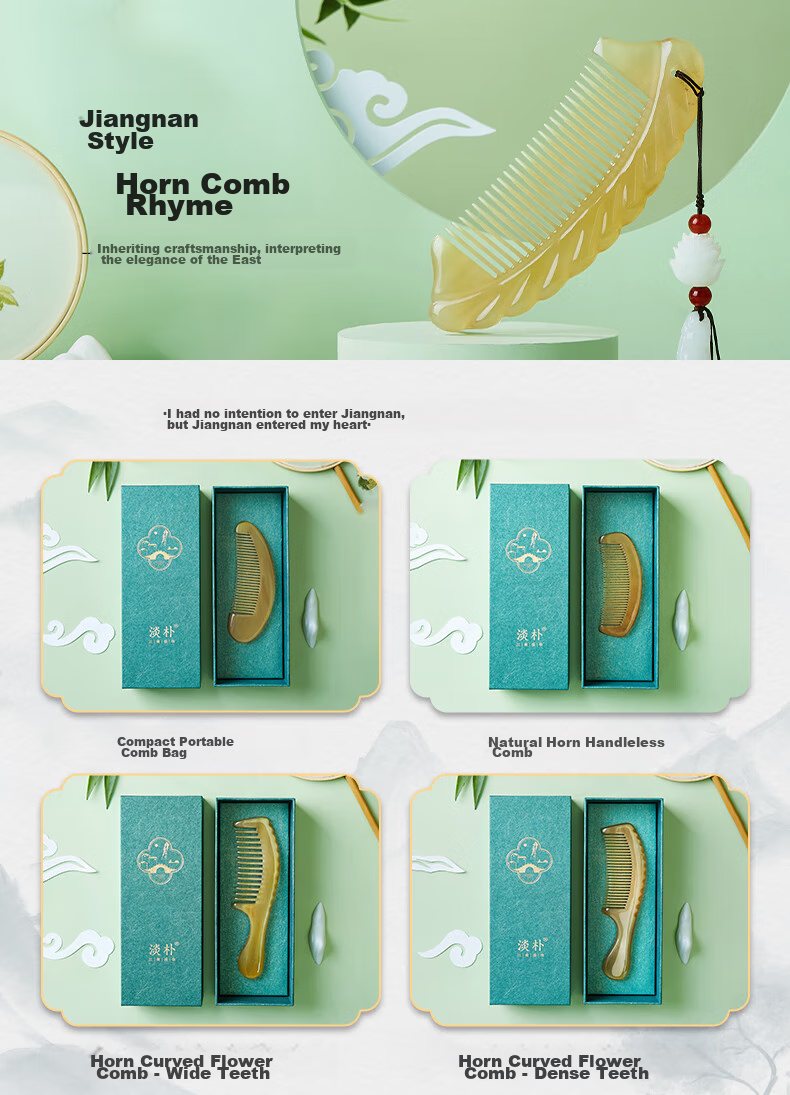Danpo Pure Natural Authentic Ox Horn Comb for Women, Birthday Gift for Girlfriend Or Wife, Thoughtful High-End Mother's Day Gift, New 2026 Teacher's Day Gift for Female Teachers, Premium Practical Gift Box 2