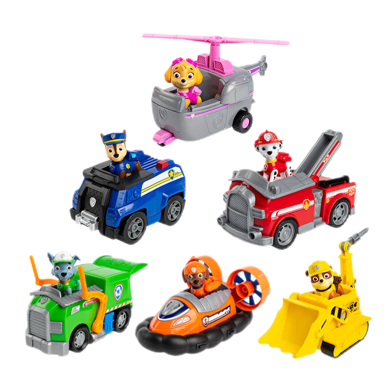 PAW PATROL Complete Set of Official Toy Cars, Patrol Vehicles, 6-Piece Set, Boys And Girls, Children Aged 3-6, Birthday Gift